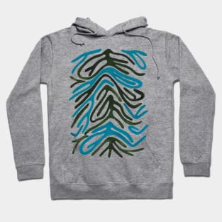 Zebra Print - Blue and Forest Green Hoodie